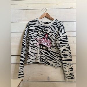 Pinko Zebra Print Sweatshirt - Black, White, Red